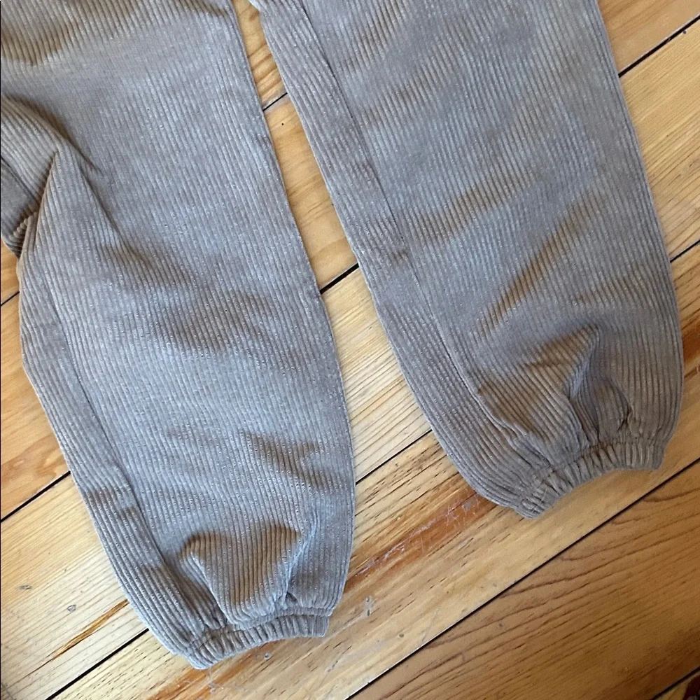 Sisters & Seekers Tan Lined Corduroy Joggers - Picture 6 of 8